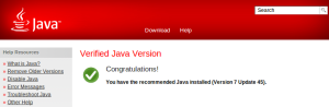 Oracle java jre 7u45 verified